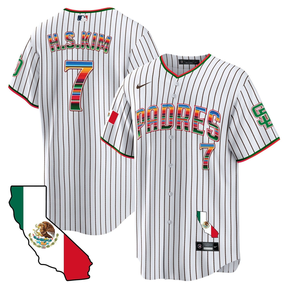 San Diego Padres California Map Cool Base Jersey - Stitched
