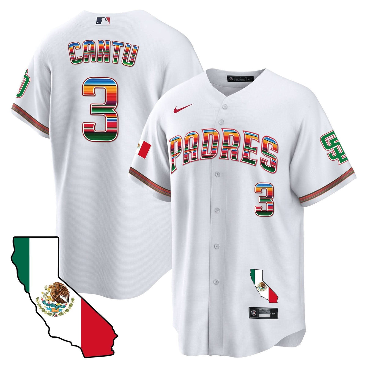 San Diego Padres California Map Cool Base Jersey - Stitched