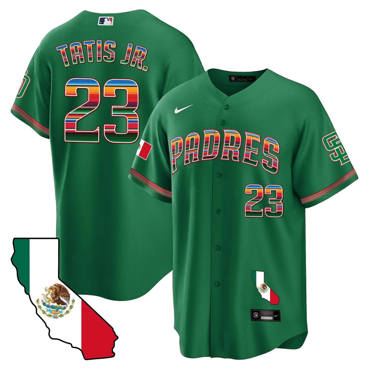 San Diego Padres California Map Cool Base Jersey - Stitched