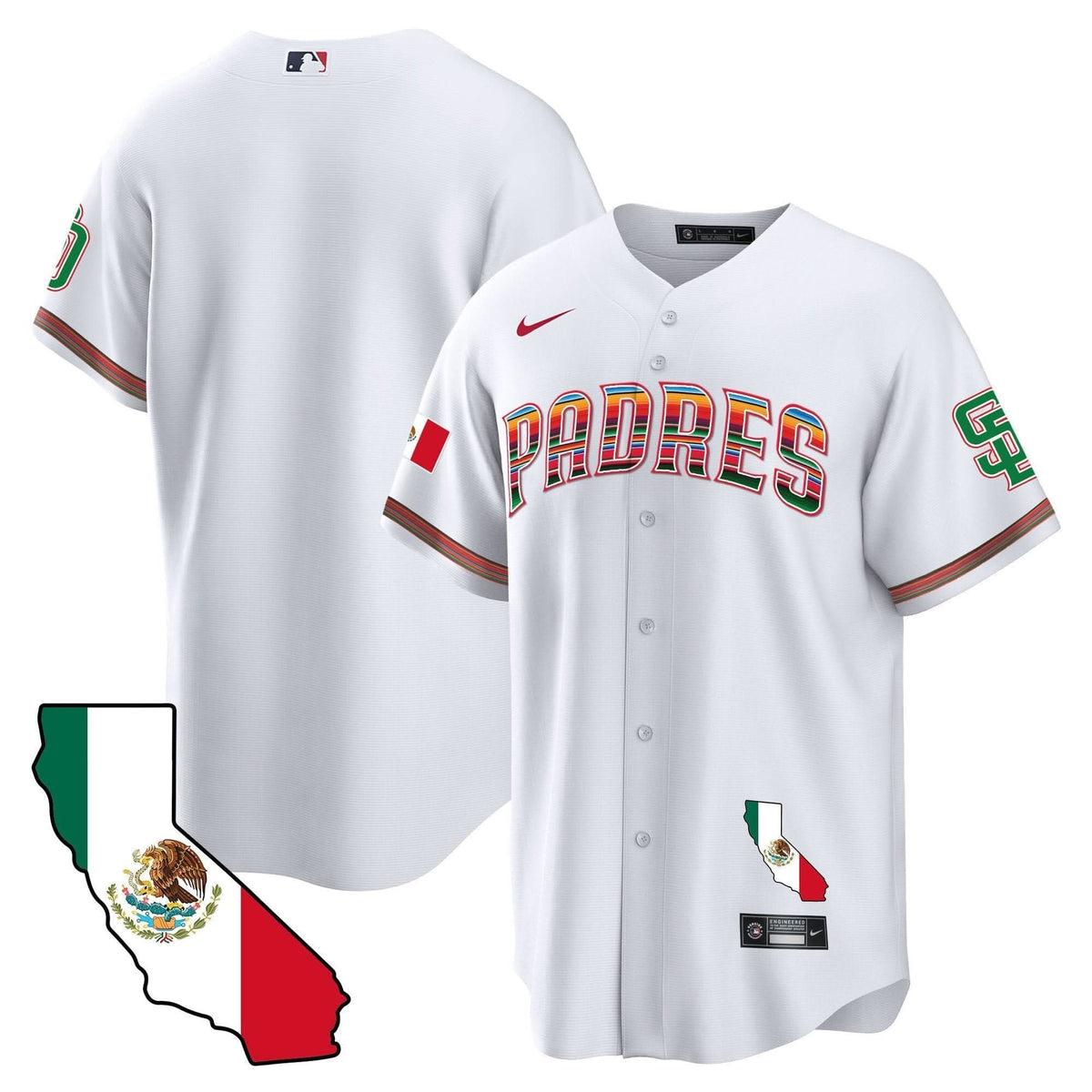 San Diego Padres California Map Cool Base Jersey - Stitched