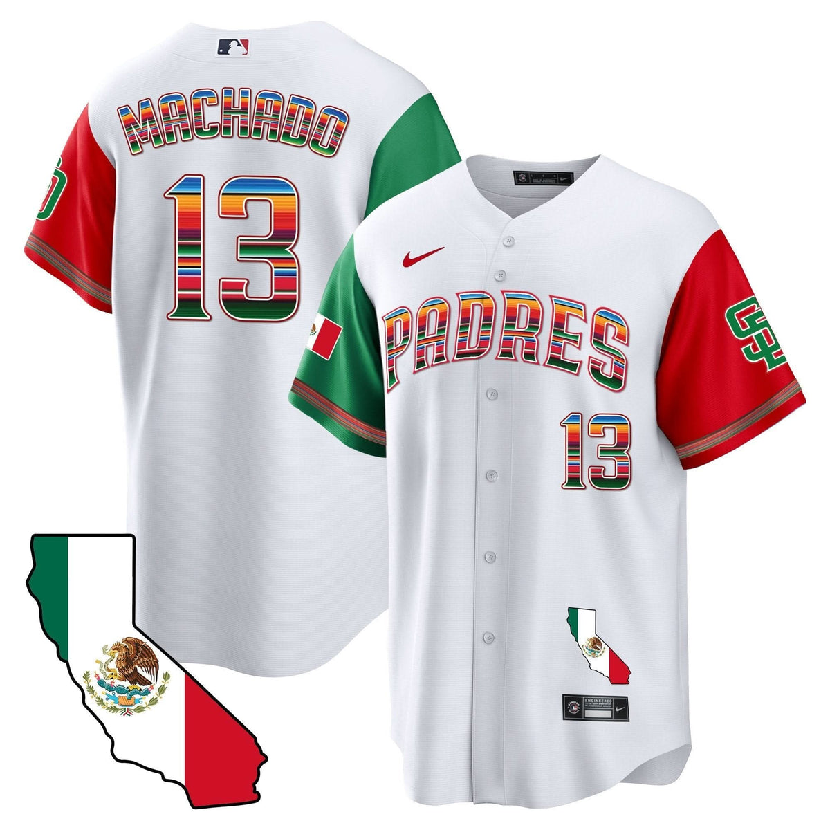 San Diego Padres California Map Cool Base Jersey - Stitched