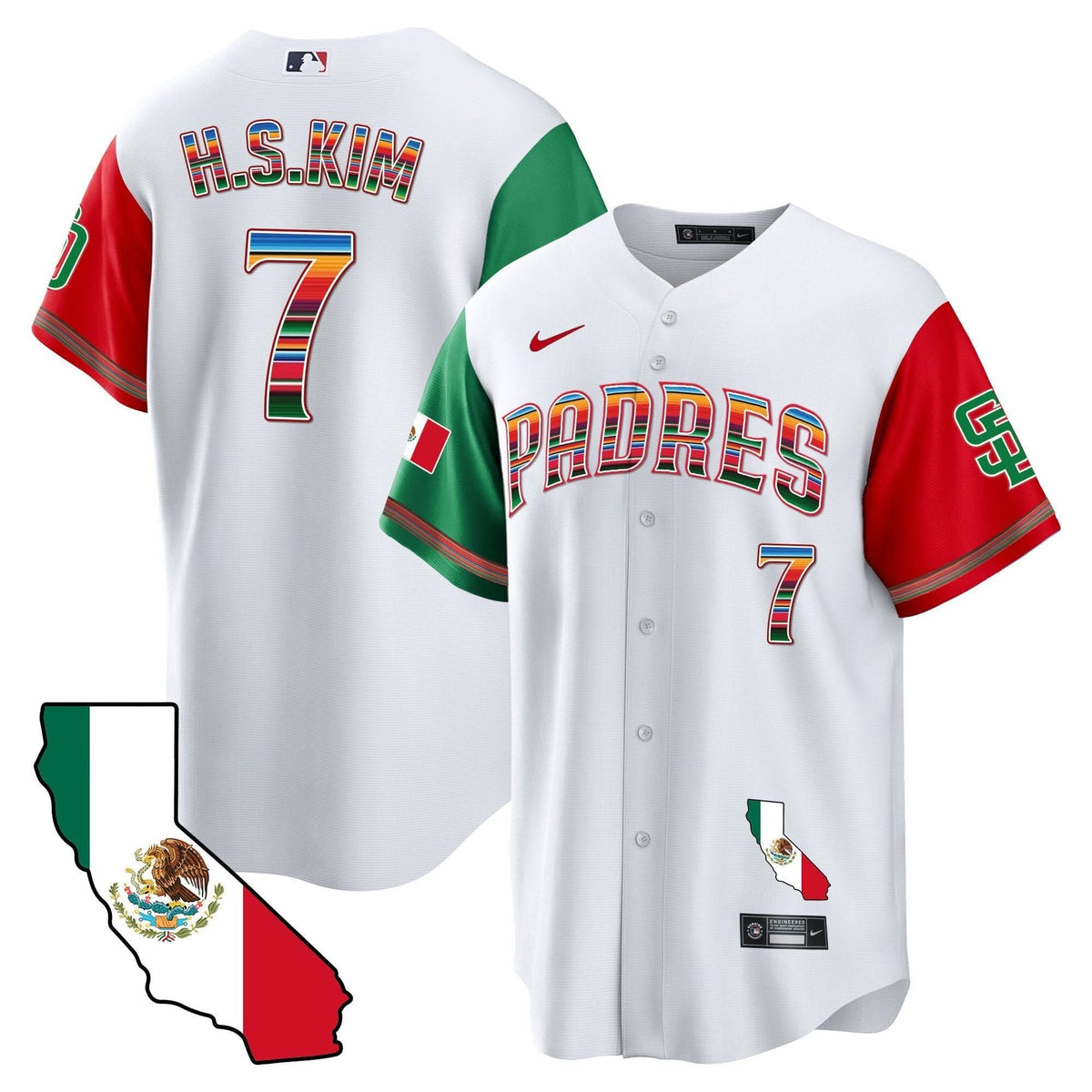 San Diego Padres California Map Cool Base Jersey - Stitched