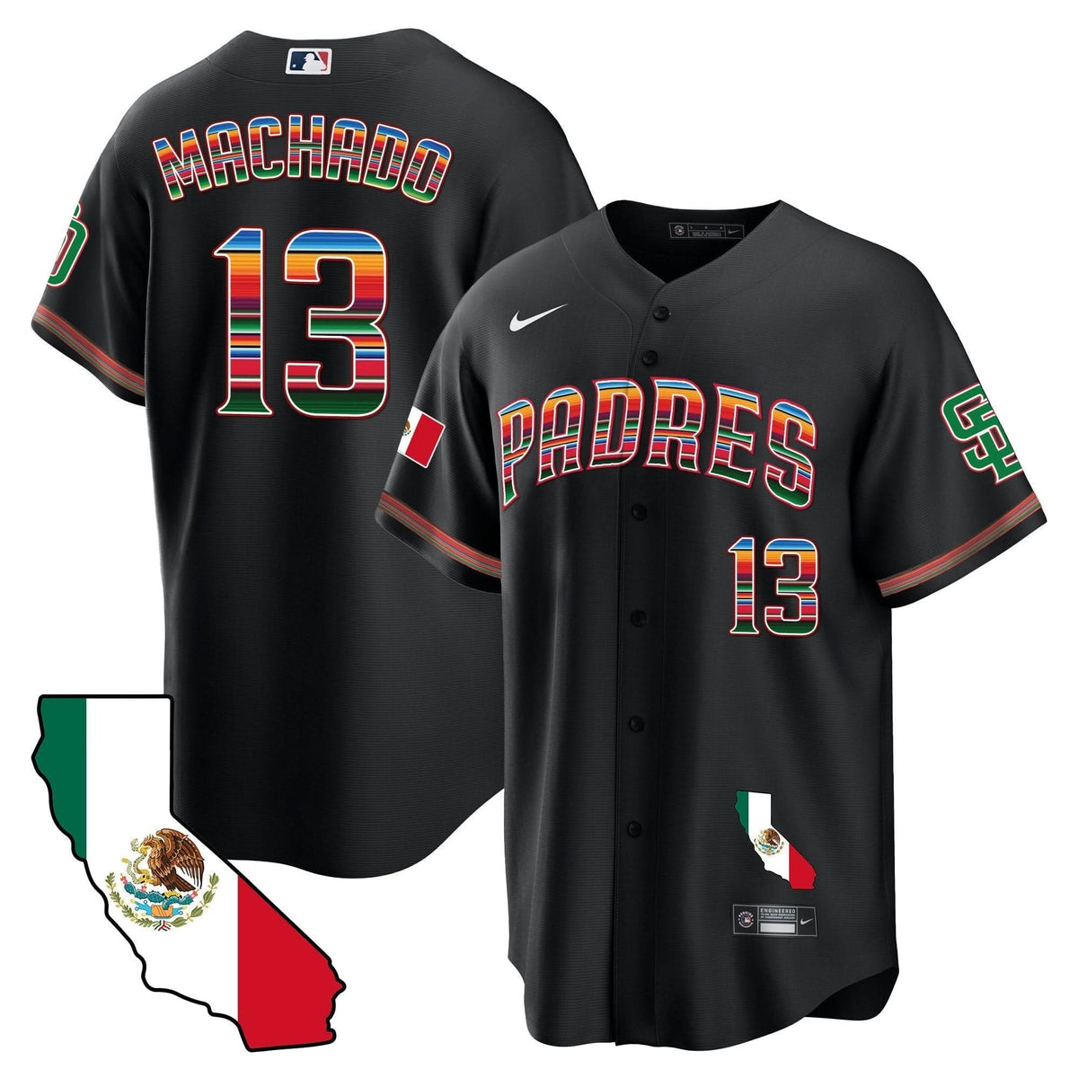 San Diego Padres California Map Cool Base Jersey - Stitched