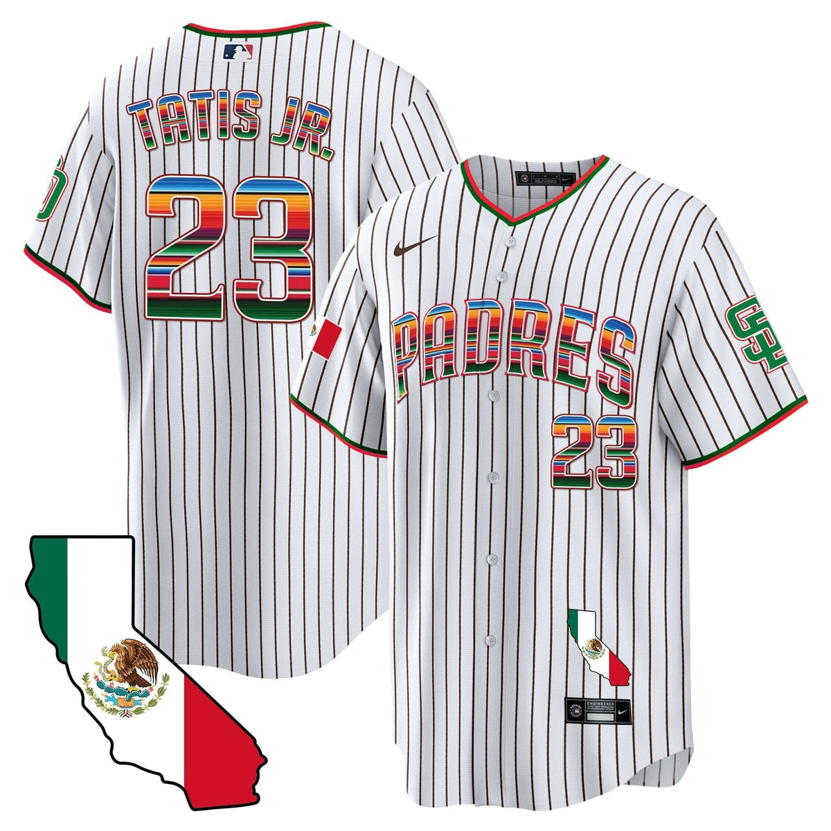 San Diego Padres California Map Cool Base Jersey - Stitched