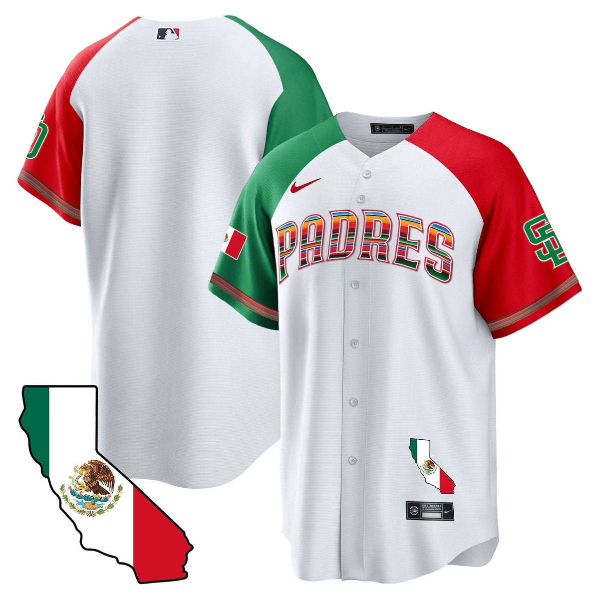 San Diego Padres California Map Cool Base Jersey - Stitched