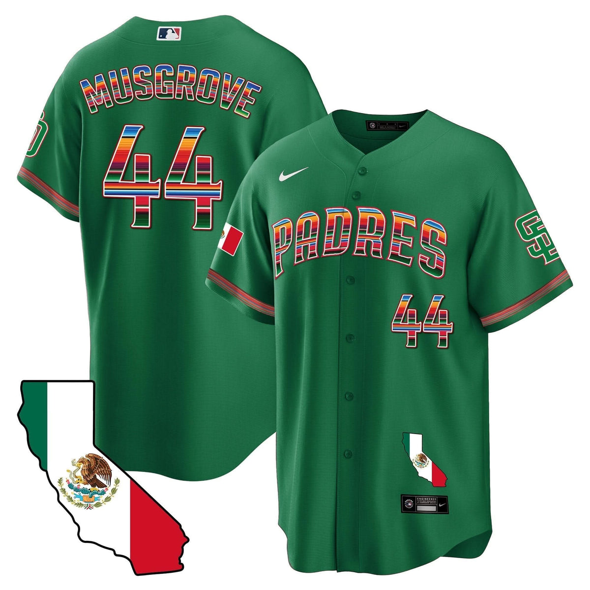 San Diego Padres California Map Cool Base Jersey - Stitched