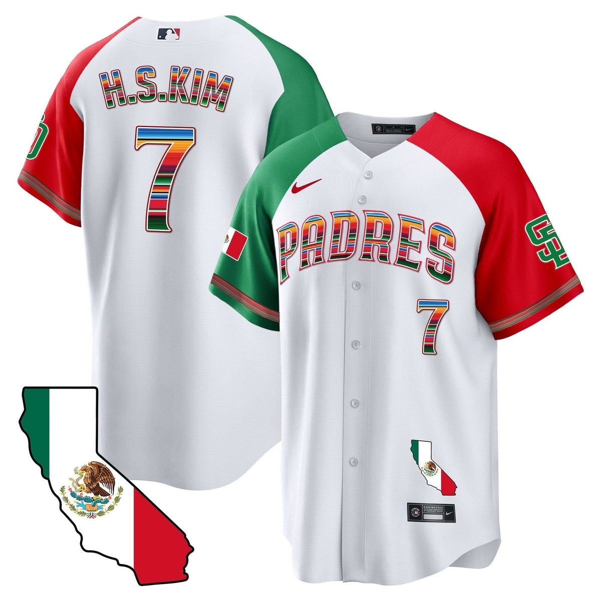 San Diego Padres California Map Cool Base Jersey - Stitched
