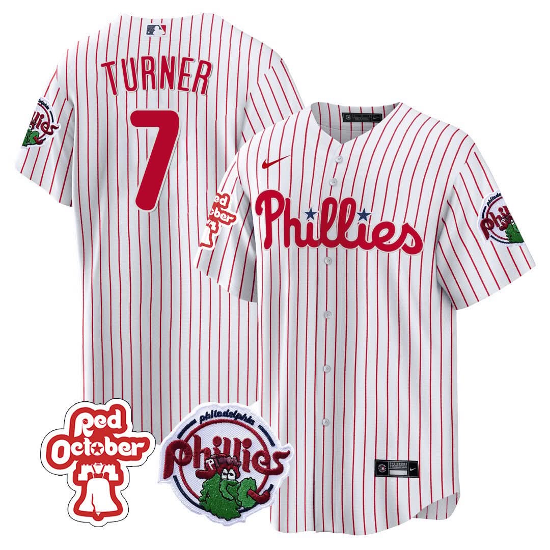 Philadelphia Phillies Red October Patch Cool Base Jersey - Stitched