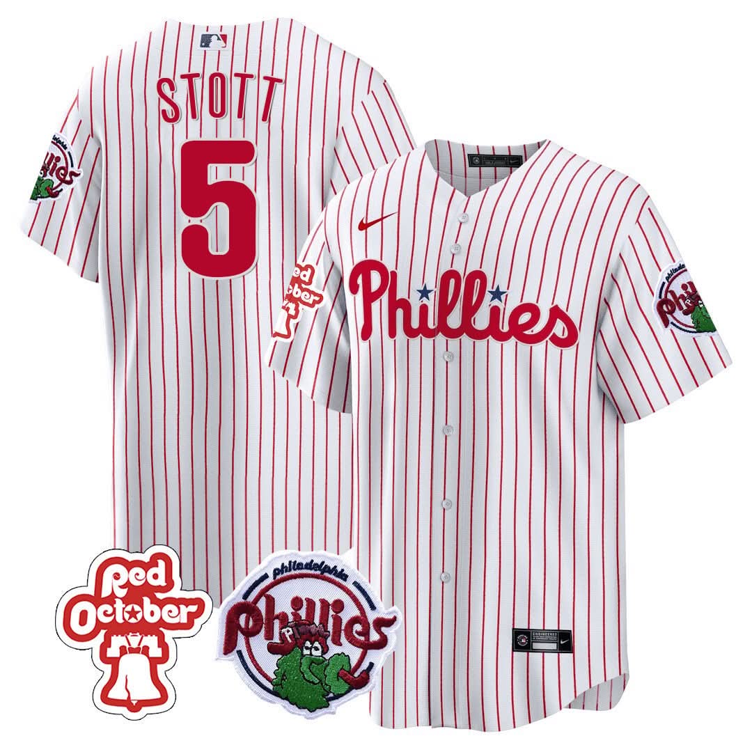 Philadelphia Phillies Red October Patch Cool Base Jersey - Stitched