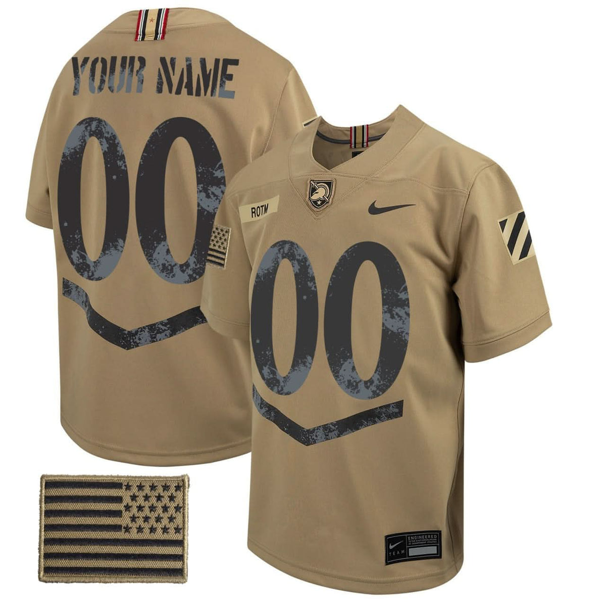 Army Black Knights Football 2023 Tan Custom Jersey