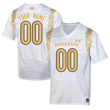 Notre Dame Fighting Irish Custom White Gold Jersey