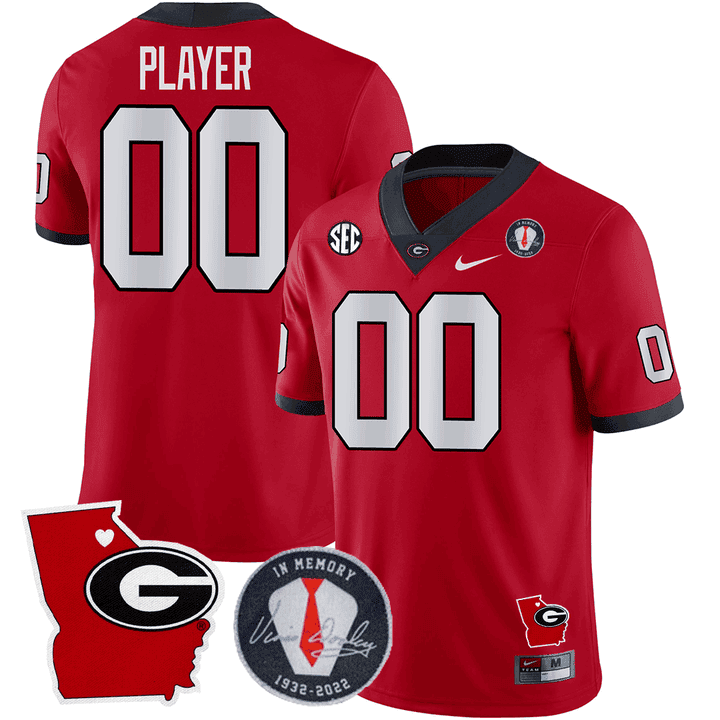 Green Bay Packers 2023 Vince Dooley Patch & Georgia State Map Custom Jersey