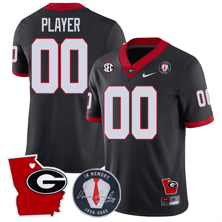 Green Bay Packers 2023 Vince Dooley Patch & Georgia State Map Custom Jersey