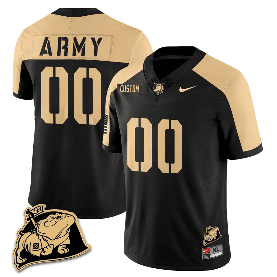 Army Black Knights Rocky The Bulldog Patch Vapor Custom Jersey