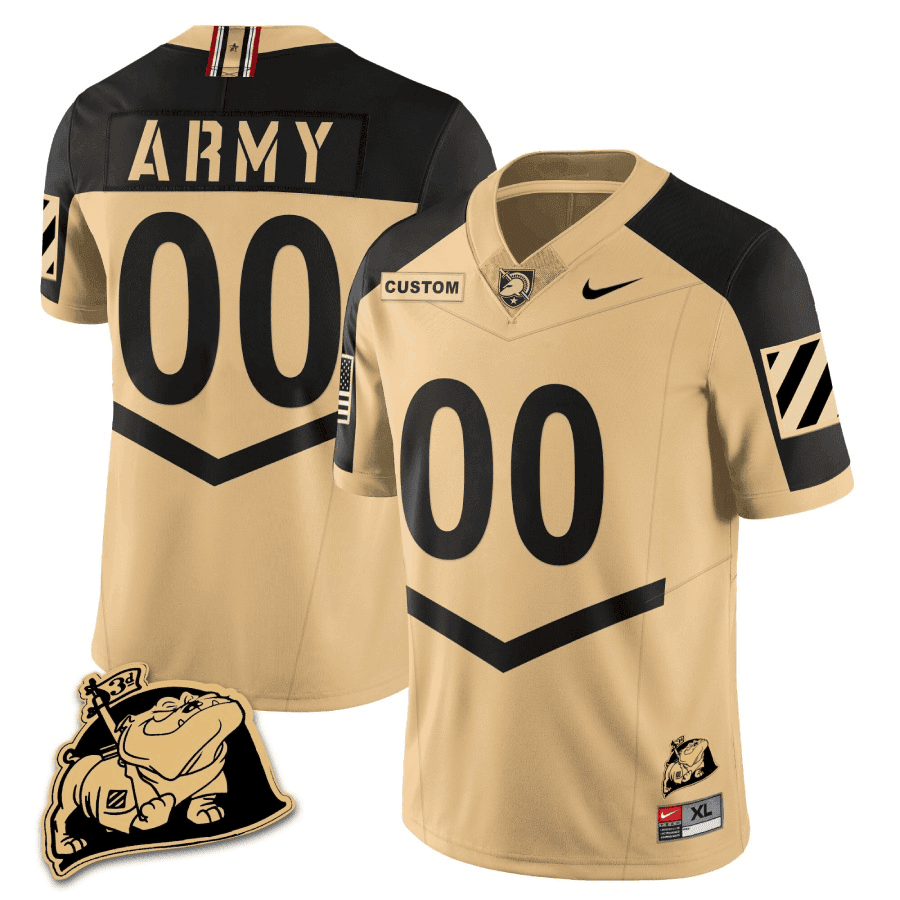 Army Black Knights Rocky The Bulldog Patch Vapor Custom Jersey
