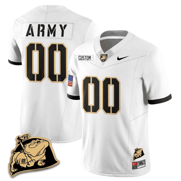 Army Black Knights Rocky The Bulldog Patch Vapor Custom Jersey