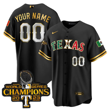 Texas Rangers Mexico 2023 World Series Champions Baseball Custom Jersey - Stitched-Cuztomshoes