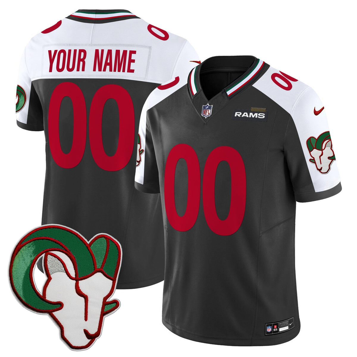 Los Angeles Rams Mexico Vapor Limited Custom Jersey - Stitched-Cuztomshoes