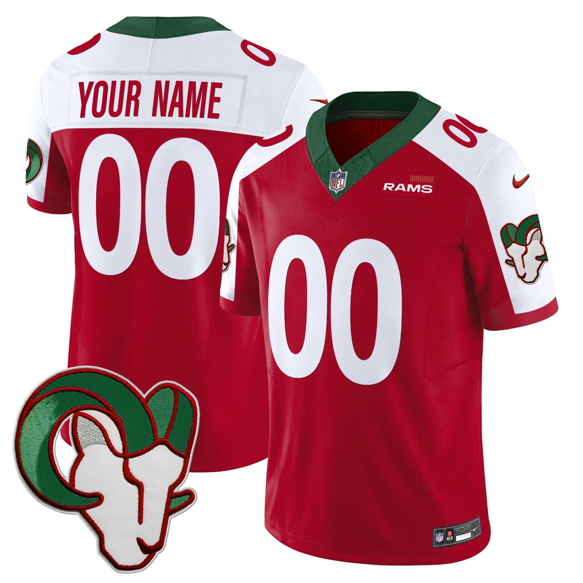 Los Angeles Rams Mexico Vapor Limited Custom Jersey - Stitched-Cuztomshoes