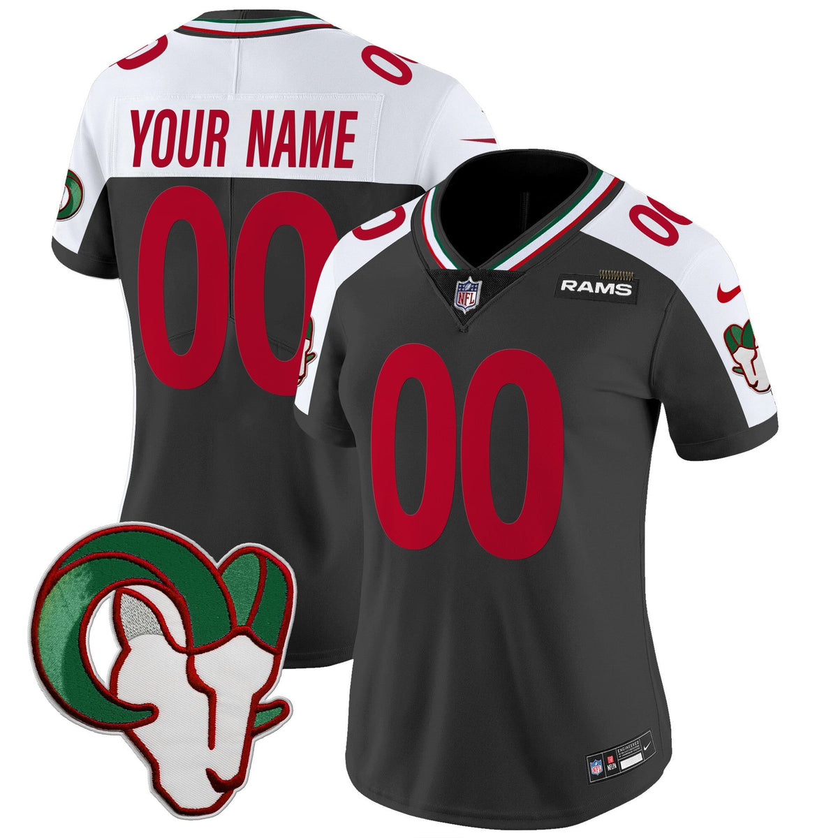 Los Angeles Rams Mexico Vapor Limited Custom Jersey - Stitched-Cuztomshoes