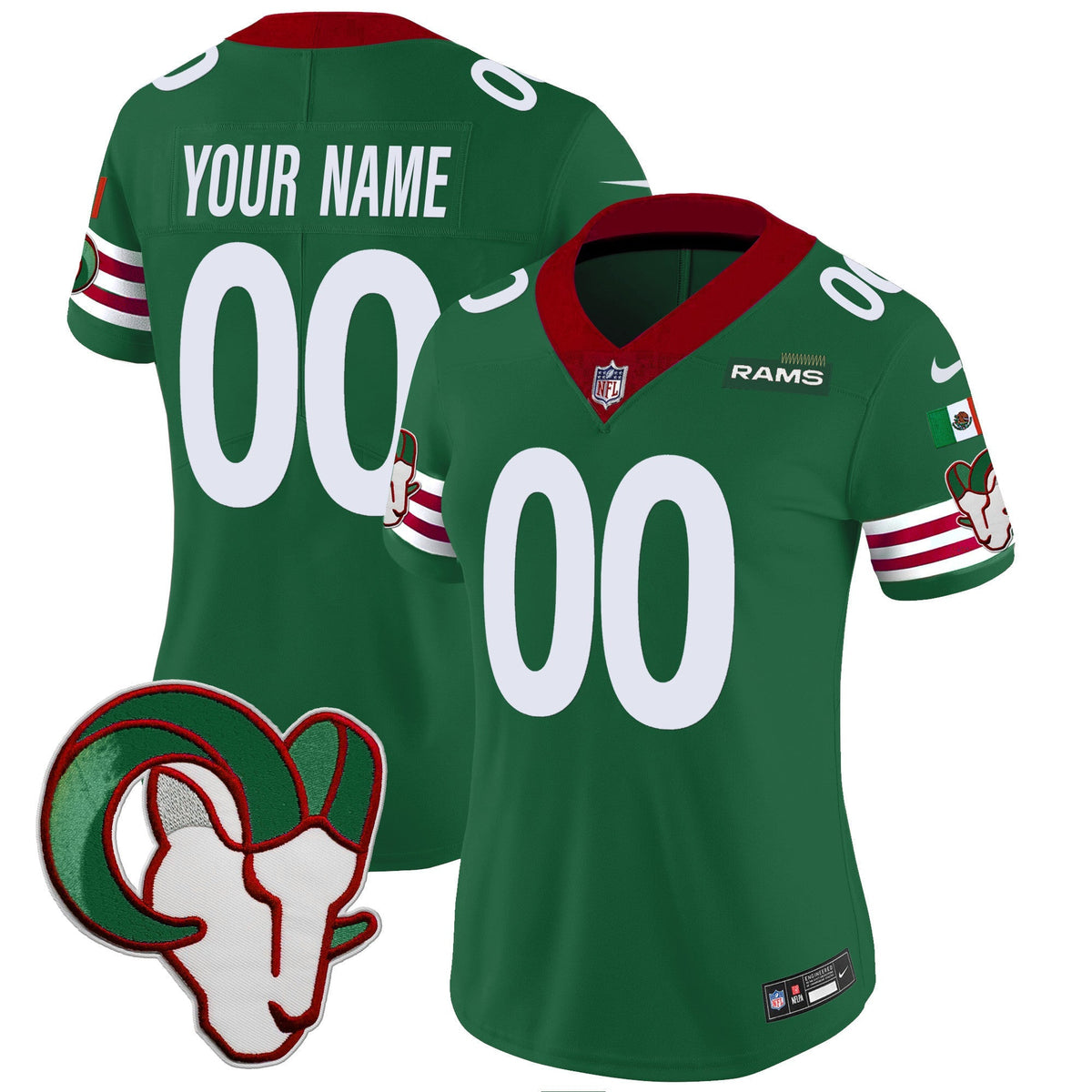 Los Angeles Rams Mexico Vapor Limited Custom Jersey - Stitched-Cuztomshoes