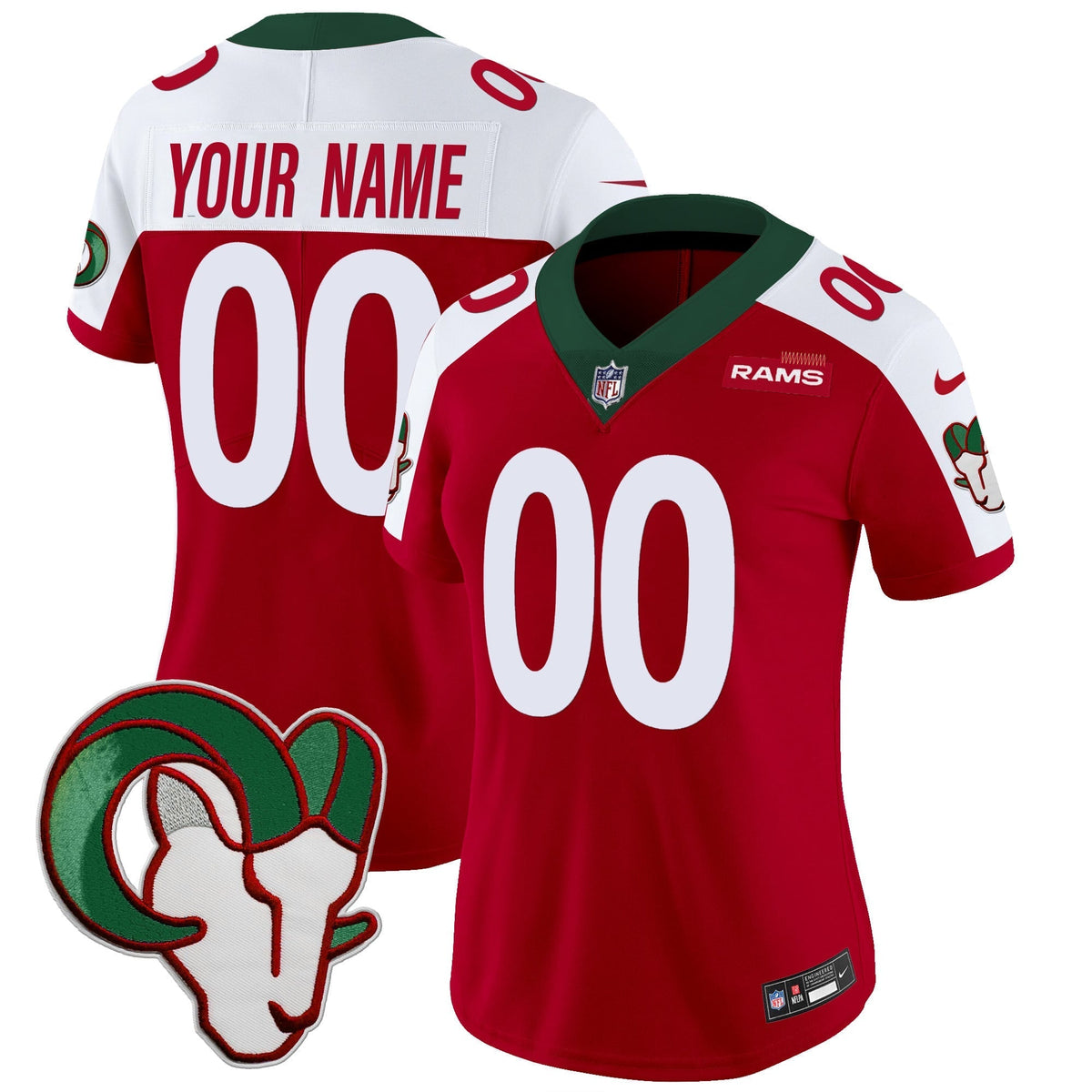 Los Angeles Rams Mexico Vapor Limited Custom Jersey - Stitched-Cuztomshoes