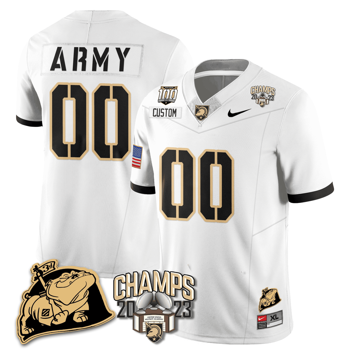 Army Black Knights 2023 CIC Trophy Champion Patch Custom Jersey