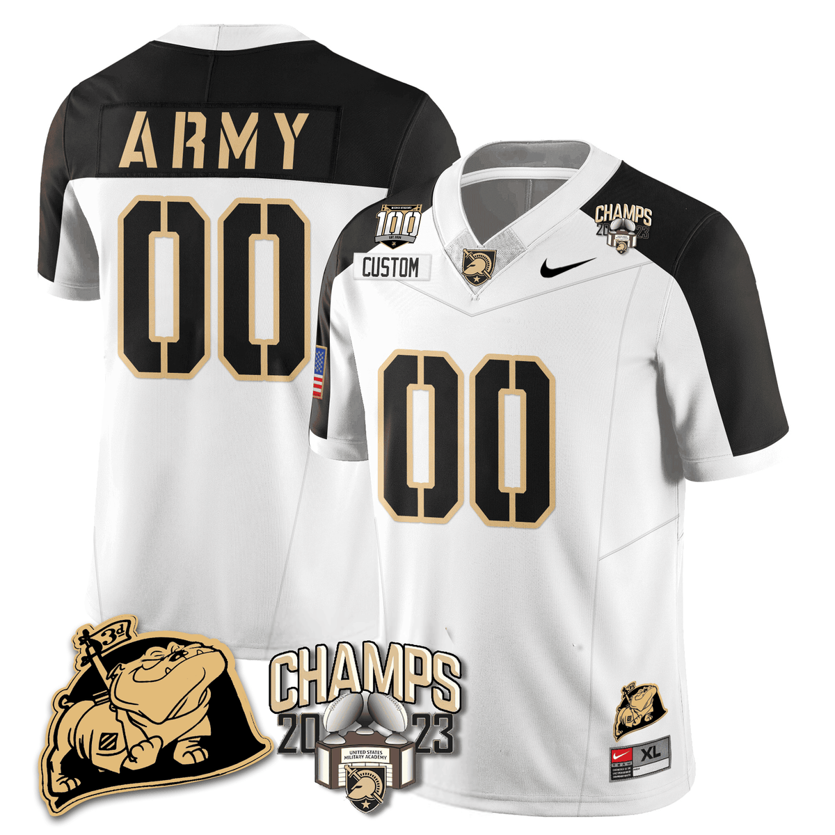 Army Black Knights 2023 CIC Trophy Champion Patch Custom Jersey