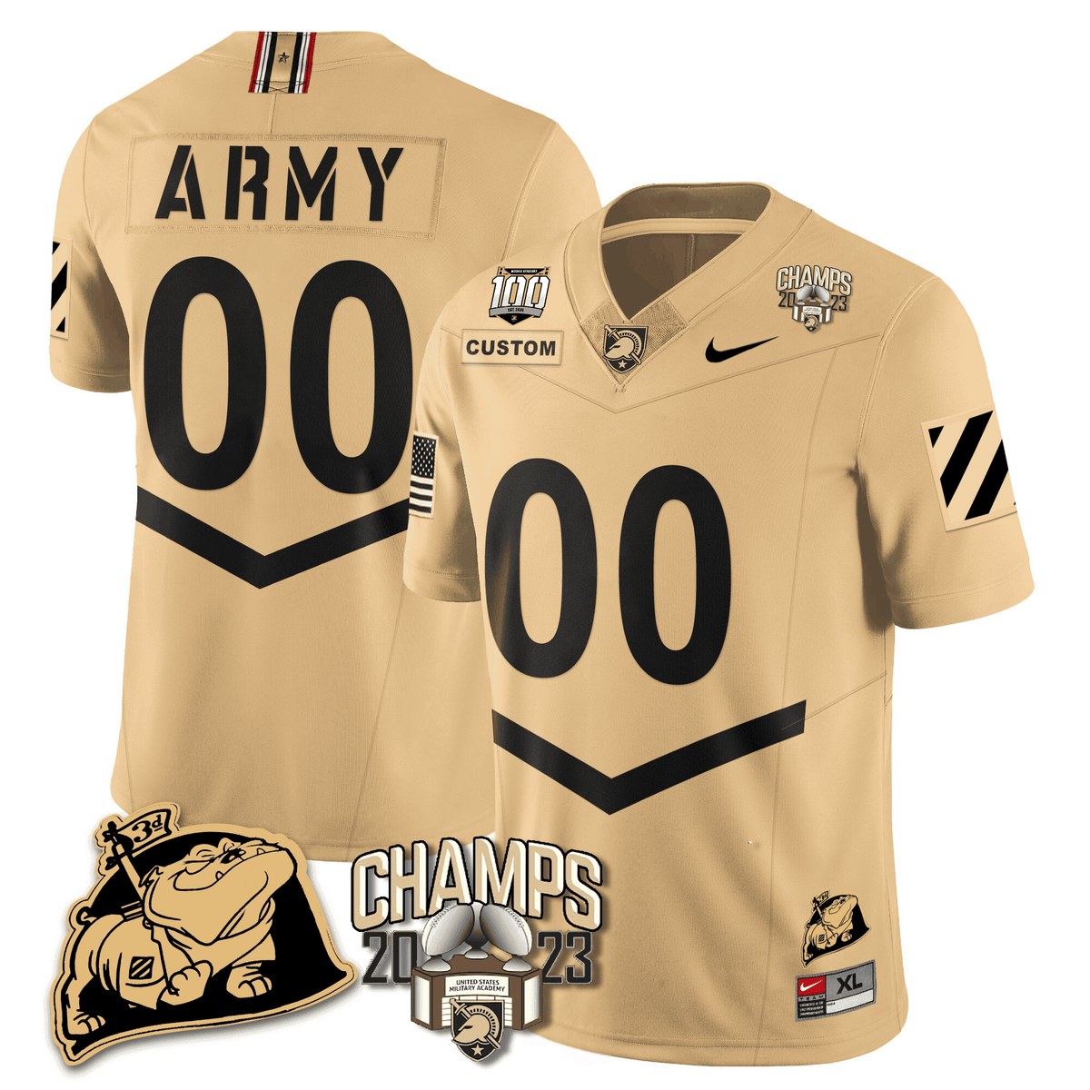 Army Black Knights 2023 CIC Trophy Champion Patch Custom Jersey
