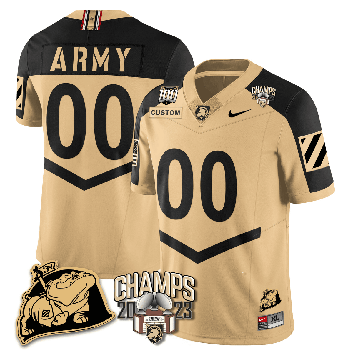 Army Black Knights 2023 CIC Trophy Champion Patch Custom Jersey