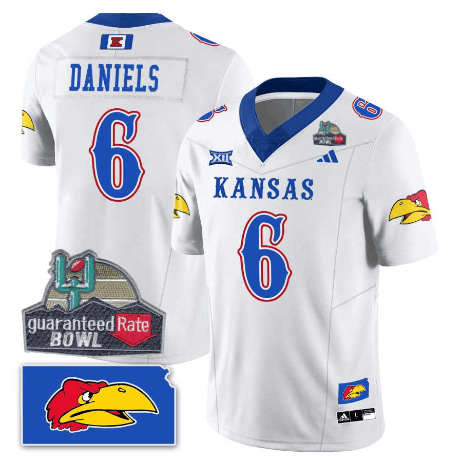 Kansas Jayhawks Blackhawk Guaranteed Rate Bowl Patch Vapor Limited Jersey - Stitched-Cuztomshoes
