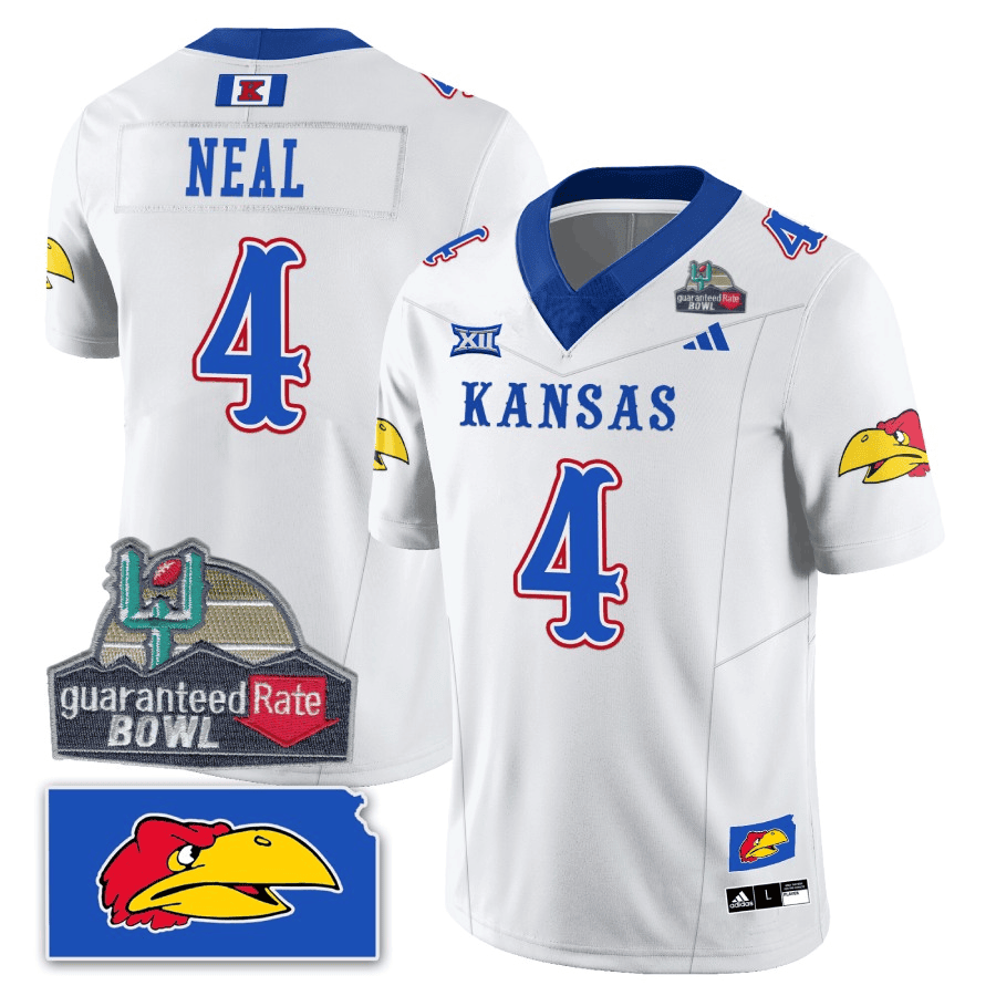 Kansas Jayhawks Blackhawk Guaranteed Rate Bowl Patch Vapor Limited Jersey - Stitched-Cuztomshoes