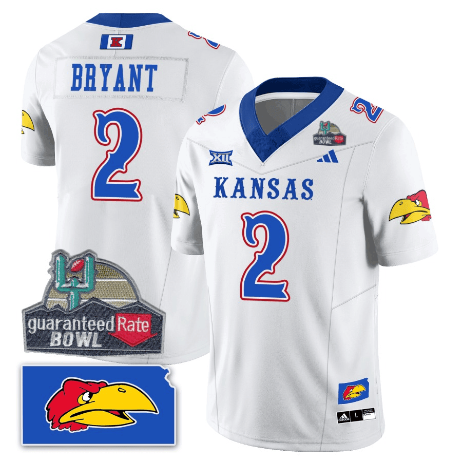 Kansas Jayhawks Blackhawk Guaranteed Rate Bowl Patch Vapor Limited Jersey - Stitched-Cuztomshoes