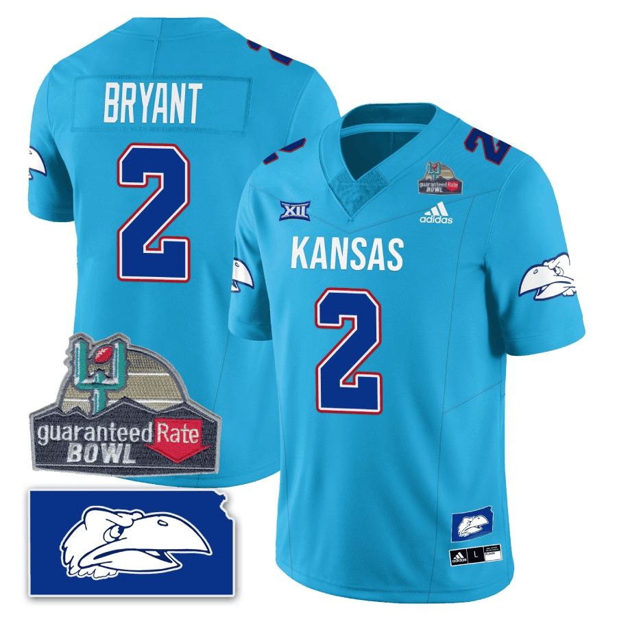 Kansas Jayhawks Blackhawk Guaranteed Rate Bowl Patch Vapor Limited Jersey - Stitched-Cuztomshoes