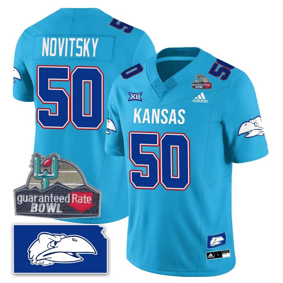 Kansas Jayhawks Blackhawk Guaranteed Rate Bowl Patch Vapor Limited Jersey - Stitched-Cuztomshoes
