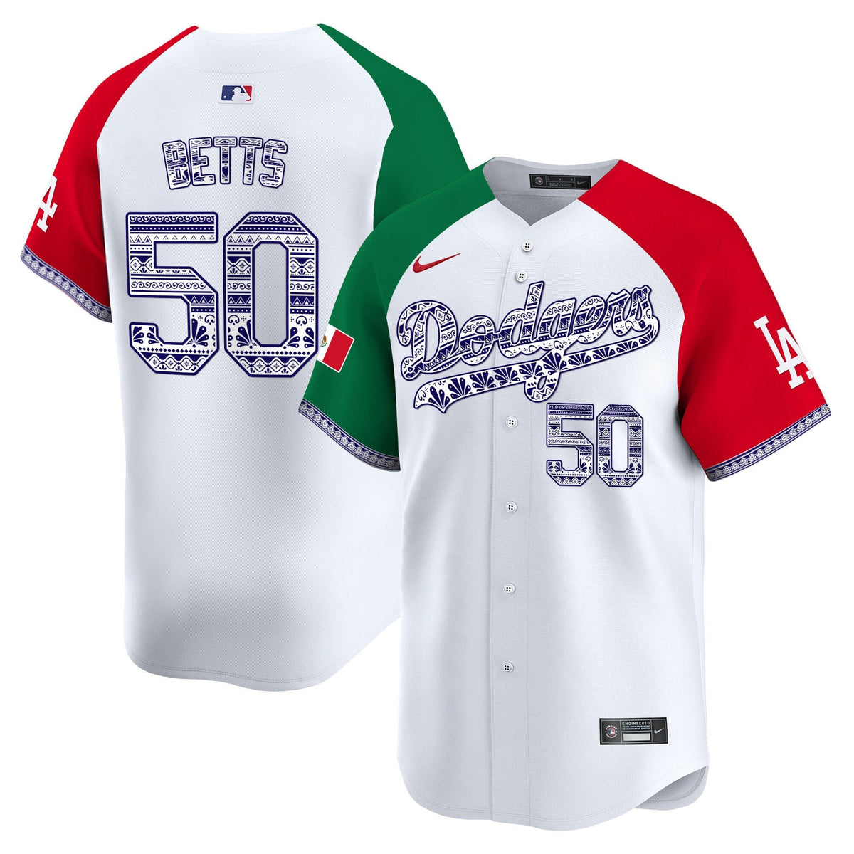 Los Angeles Dodgers Mexico Vapor Premier Limited Jersey V3 - Stitched-Cuztomshoes
