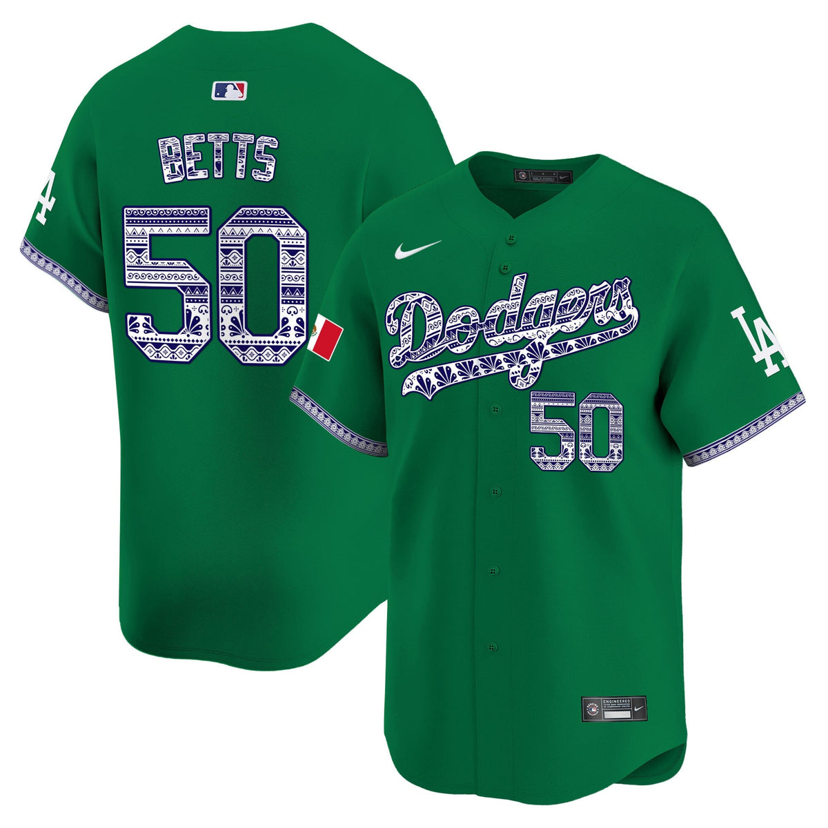 Los Angeles Dodgers Mexico Vapor Premier Limited Jersey V3 - Stitched-Cuztomshoes