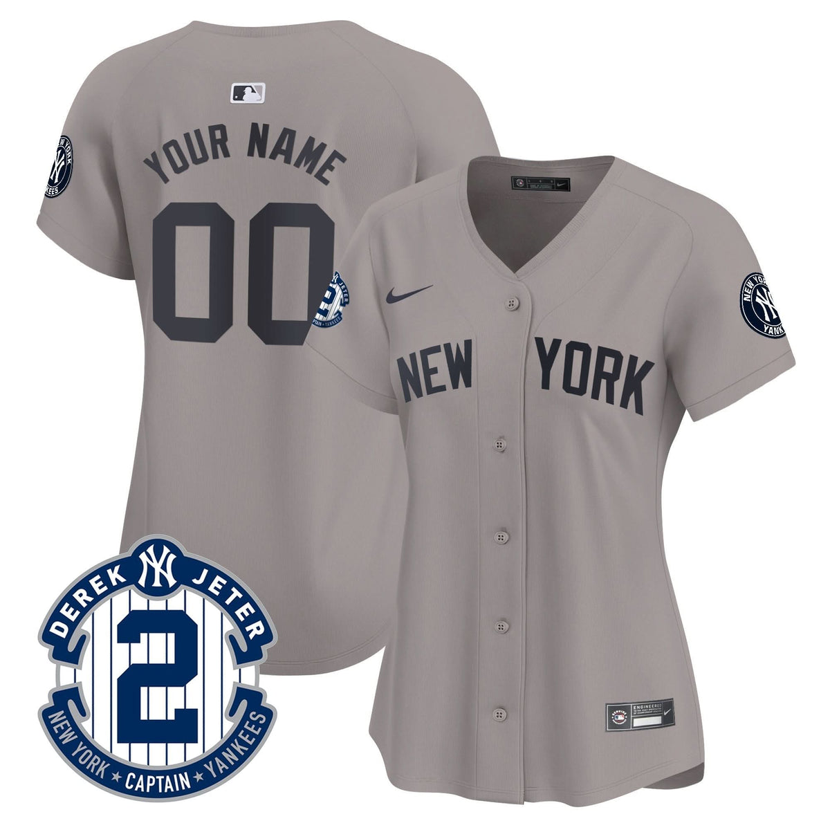 New York Yankees Derek Jeter Patch Vapor Premier Limited Custom Jersey - Stitched