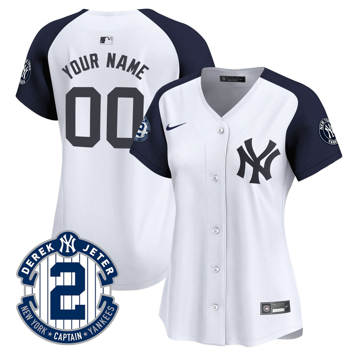 New York Yankees Derek Jeter Patch Vapor Premier Limited Custom Jersey - Stitched