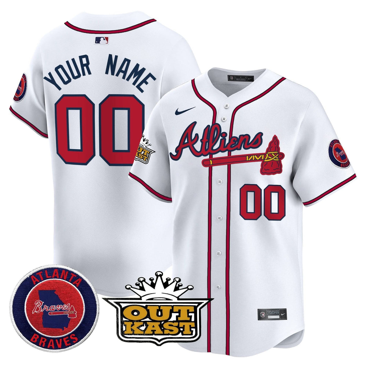 Atlanta Braves Atliens Vapor Premier Limited Custom Jersey - Stitched