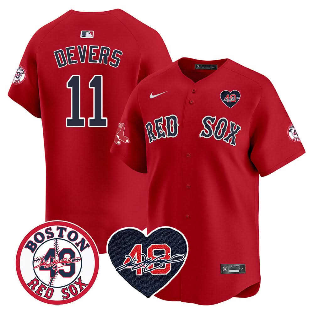 Boston Red Sox Tim Wakefield Memorial Patch Vaper Premier Limited Jersey - Stitched- Stitched