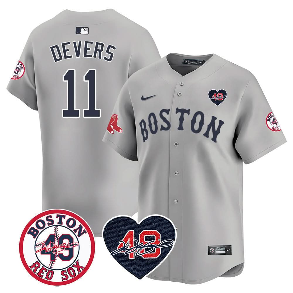 Boston Red Sox Tim Wakefield Memorial Patch Vaper Premier Limited Jersey - Stitched- Stitched