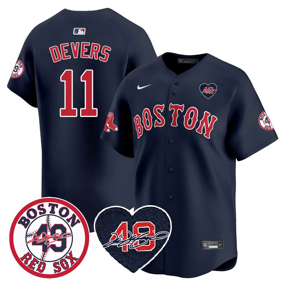 Boston Red Sox Tim Wakefield Memorial Patch Vaper Premier Limited Jersey - Stitched- Stitched