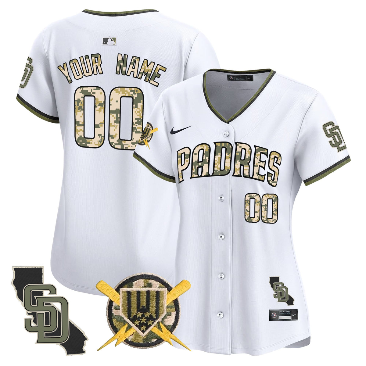 San Diego Padres Armed Forces Day Vapor Premier Limited Custom Jersey - Stitched