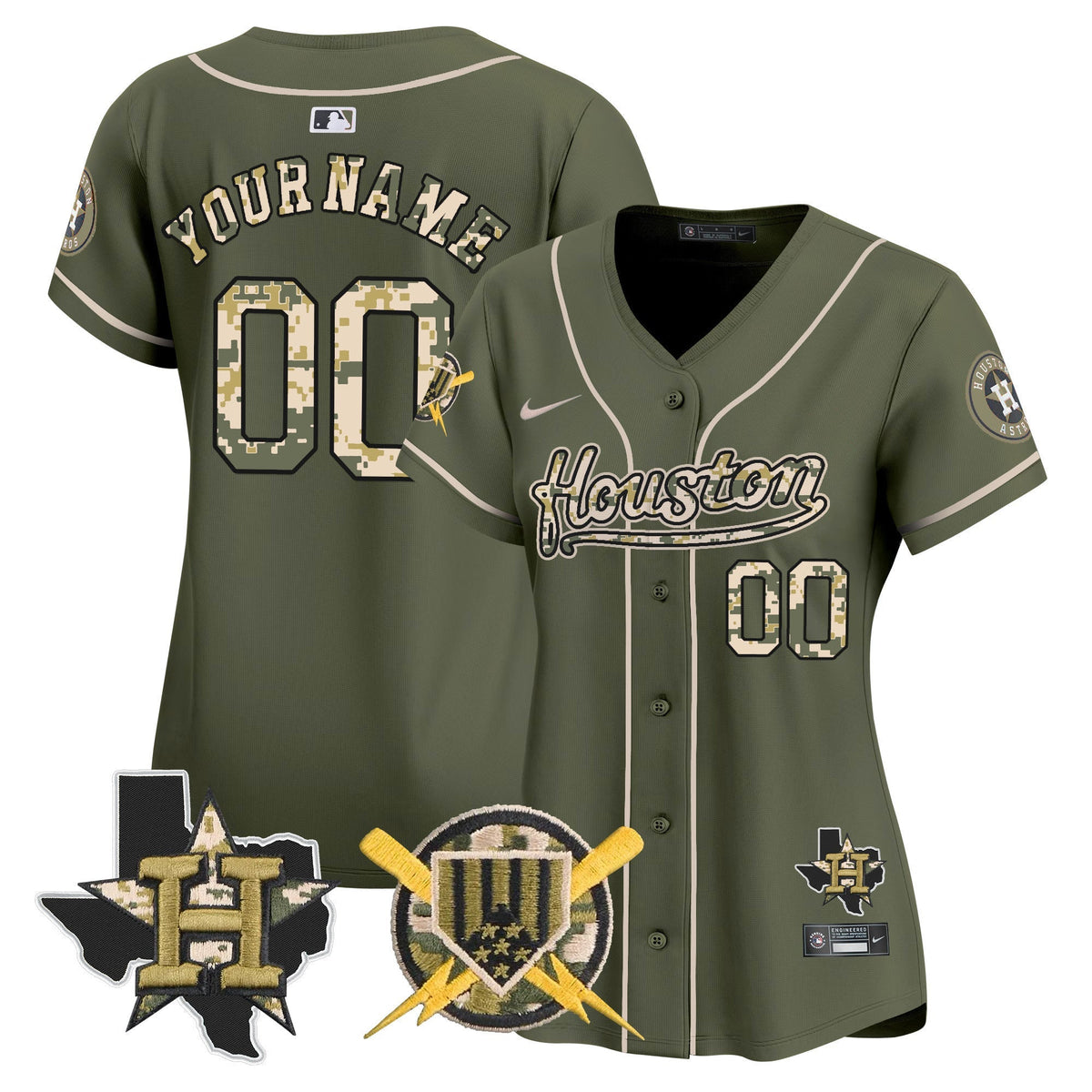 Houston Astros Armed Forces Day Vapor Premier Limited Custom Jersey - Stitched V2-Cuztomshoes