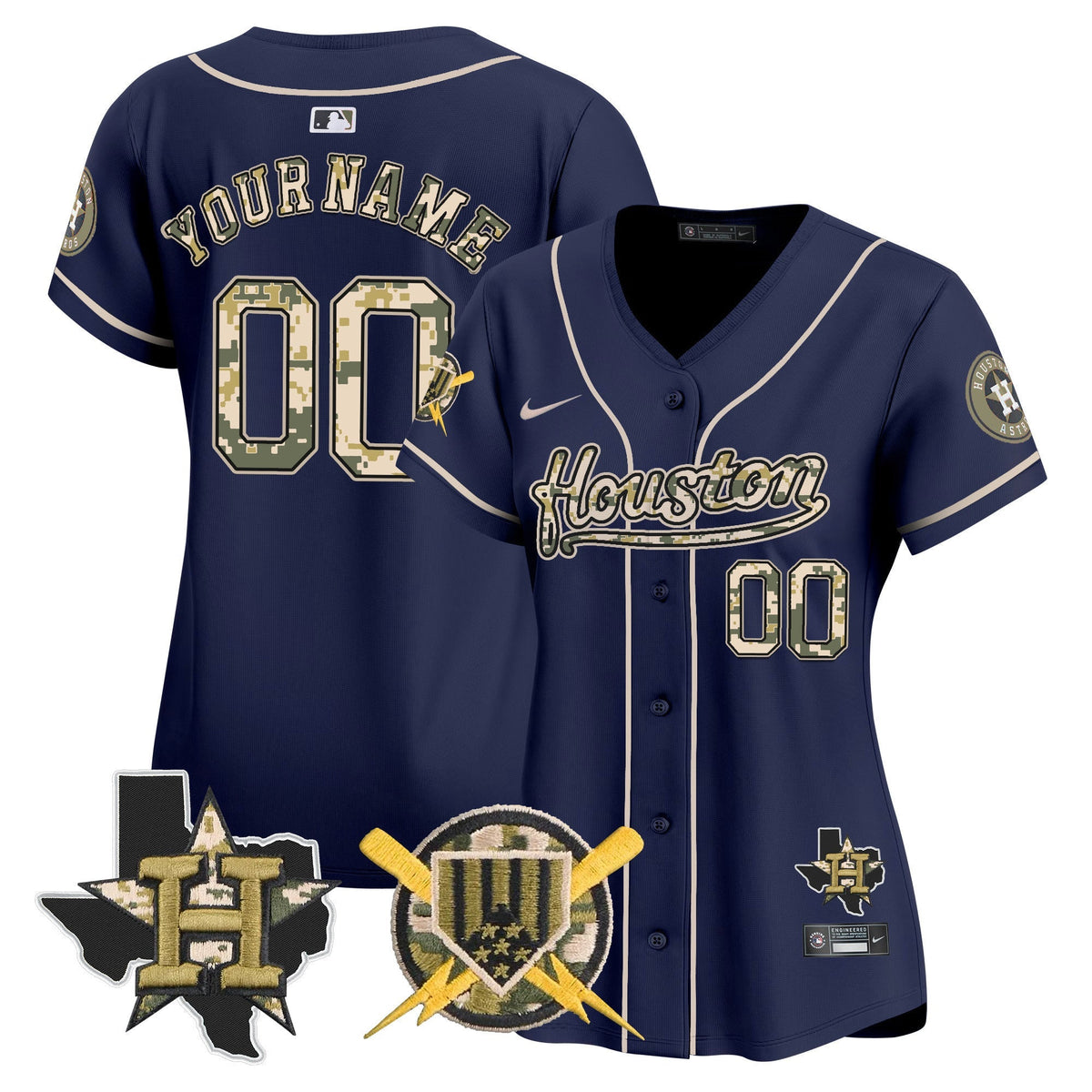 Houston Astros Armed Forces Day Vapor Premier Limited Custom Jersey - Stitched V2-Cuztomshoes
