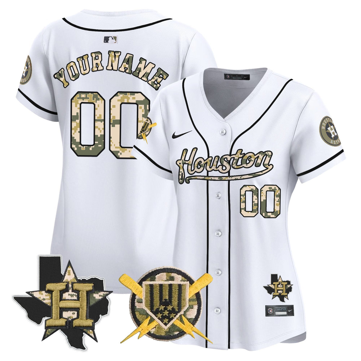 Houston Astros Armed Forces Day Vapor Premier Limited Custom Jersey - Stitched V2-Cuztomshoes