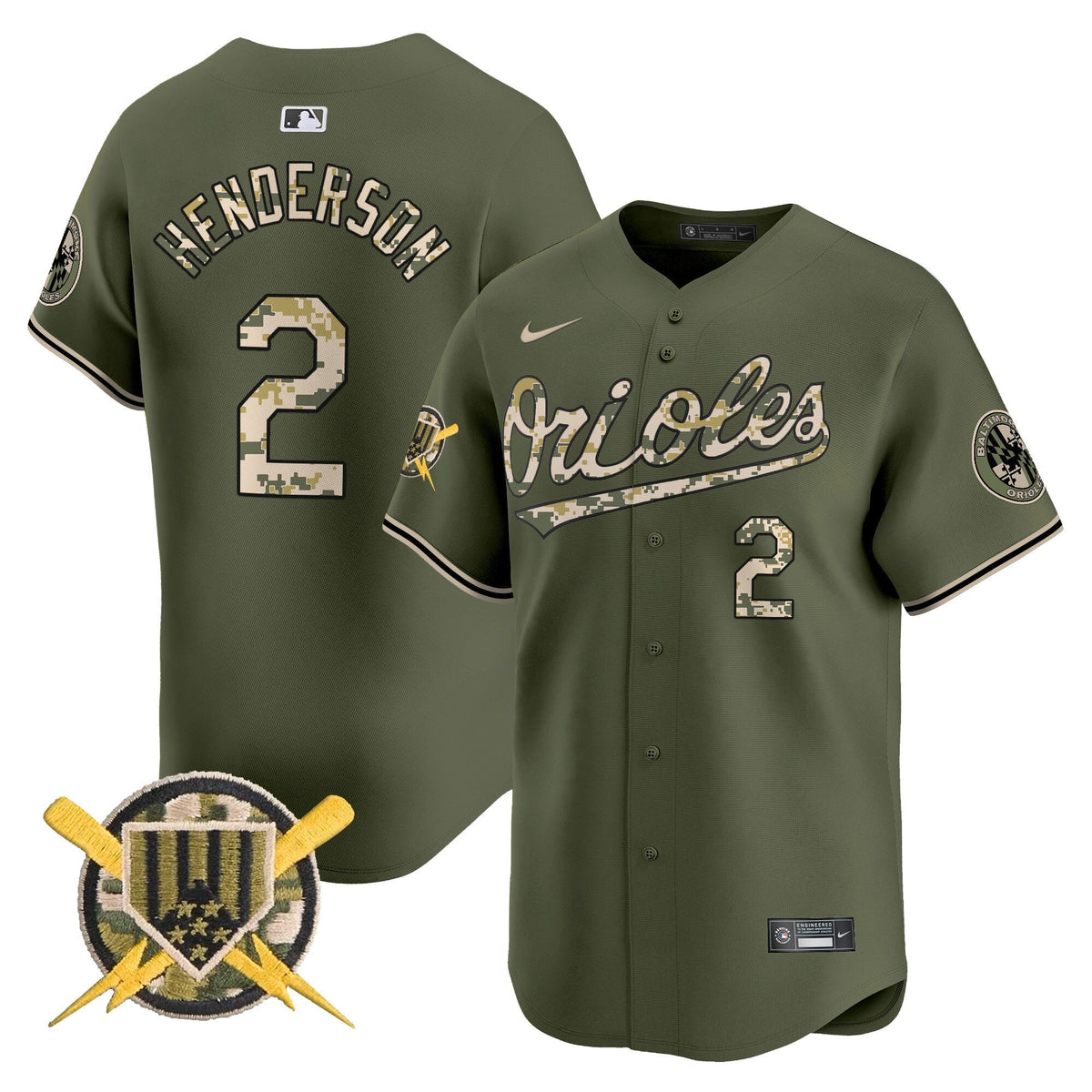 Baltimore Orioles Armed Forces Day Vapor Premier Limited Jersey - Stitched