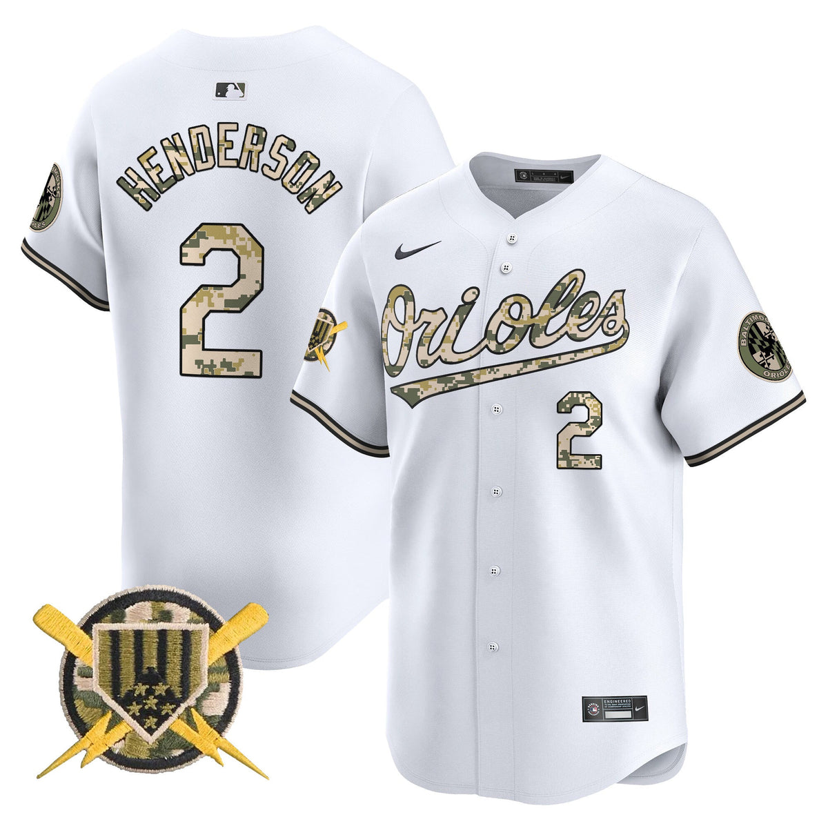 Baltimore Orioles Armed Forces Day Vapor Premier Limited Jersey - Stitched