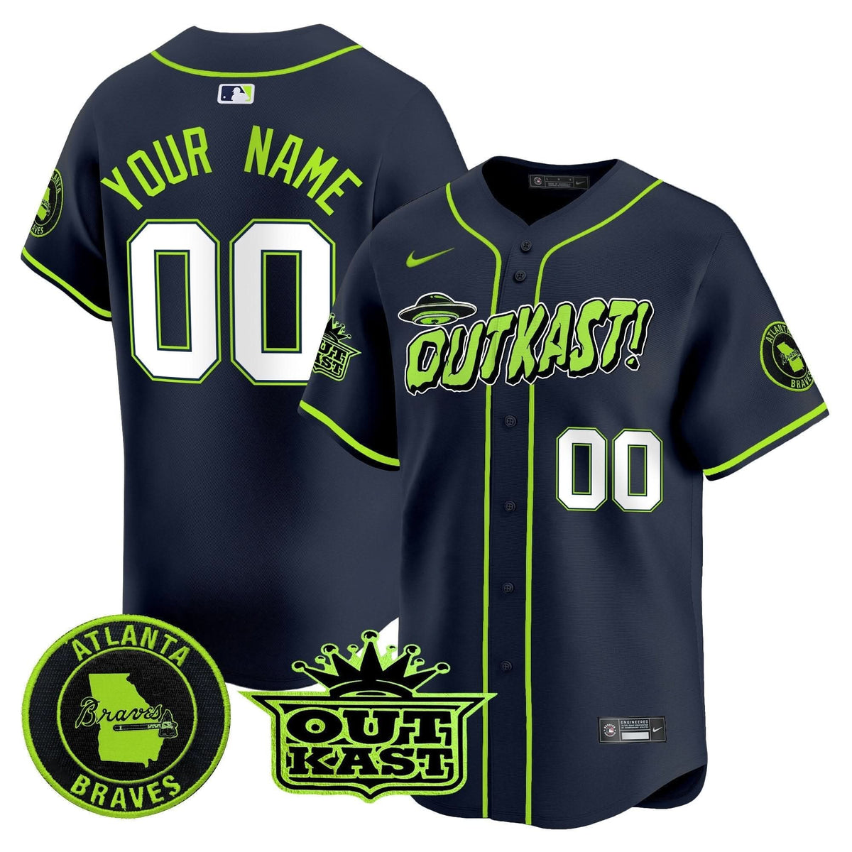 Atlanta Braves Atliens Vapor Premier Limited Custom Jersey V3 - Stitched